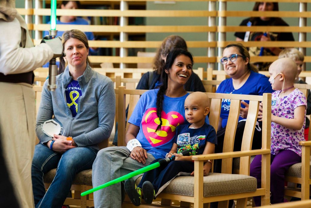 Family at Star Wars Day at Children's Mercy Hospital